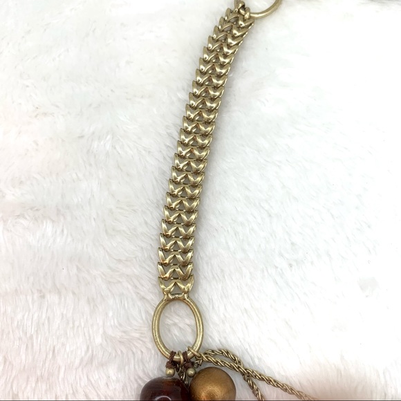 Kenneth Cole Layered Statement Necklace Gold Tone - Picture 3 of 5